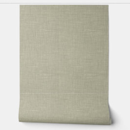 Papel Pintado Modern Muted Olive Home Office Linen Look Texture