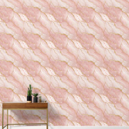 Papel Pintado Modern Rose Quartz Marble Gold