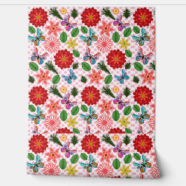 Papel Pintado Modern Spring Garden Butterfly Floral 