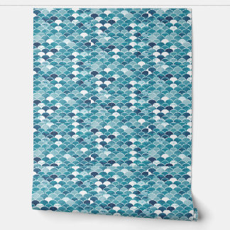 Papel Pintado Modern Turquoise & Royal Blue Wildflower Floral