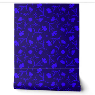 Papel Pintado Moderna Marina del Patrón de Libertad Floral Azul 