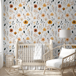 Papel Pintado Moderna Mínima De Cute Boho Flores Nursera Floral