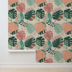 Papel Pintado Moderna Moda Boho Monstera Tropical