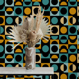 Papel Pintado Moderna negrita Resumen Naranja de bloques negro V