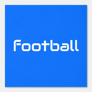 Papel Pintado Moderna Sleek FOOTBALL Texto Sobre Azul Brillante