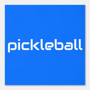 Papel Pintado Moderna Sleek PICKLEBALL Blanco Texto Sobre Azul v