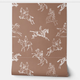 Papel Pintado Moderna y elegante tela de caballo blanco marrón