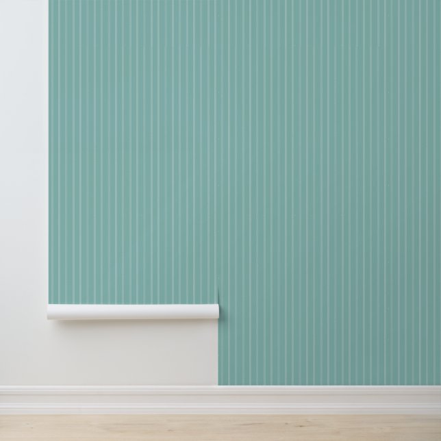 Papel Pintado Moderno 1" Pinstripe Azul Turquesa Claro de Moda (Solicitud)