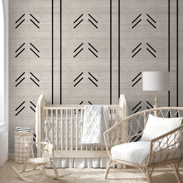 Papel Pintado Moderno Africano Tendance Tela de Barro Beige (Niños)