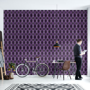 Papel Pintado Moderno de mediados de siglo Ondulado Ogee Geométr