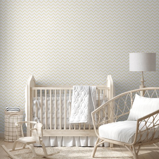 Papel Pintado Moderno diseño blanco y falso dorado Patrón elegan (Modern White and Faux Gold Design Pattern Elegant Wallpaper)