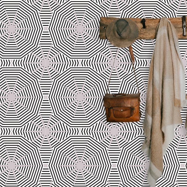 Papel Pintado Moderno Patrón De Arte De Op Rayado De Gris Blanco (Subido por el creador)