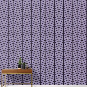 Papel Pintado Moderno Rustico Chevron Púrpura