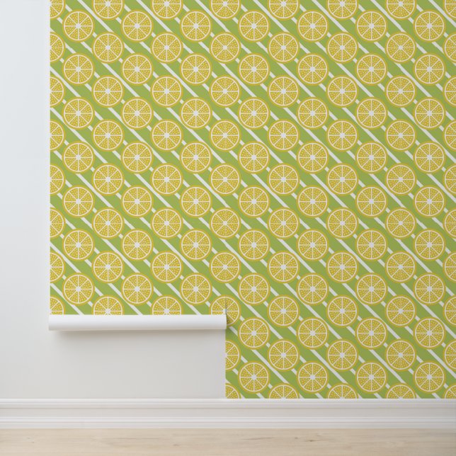 Papel Pintado Moderno y moderno de moda Lemon Lemon Fruit Slice  (Solicitud)