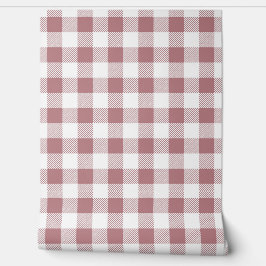 Papel Pintado Modernos controles de Gingham rosa y polvoriento
