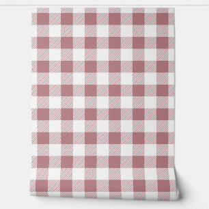 Papel Pintado Modernos controles de Gingham rosa y polvoriento