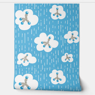 Papel Pintado Moléculas azules de clase química Geek