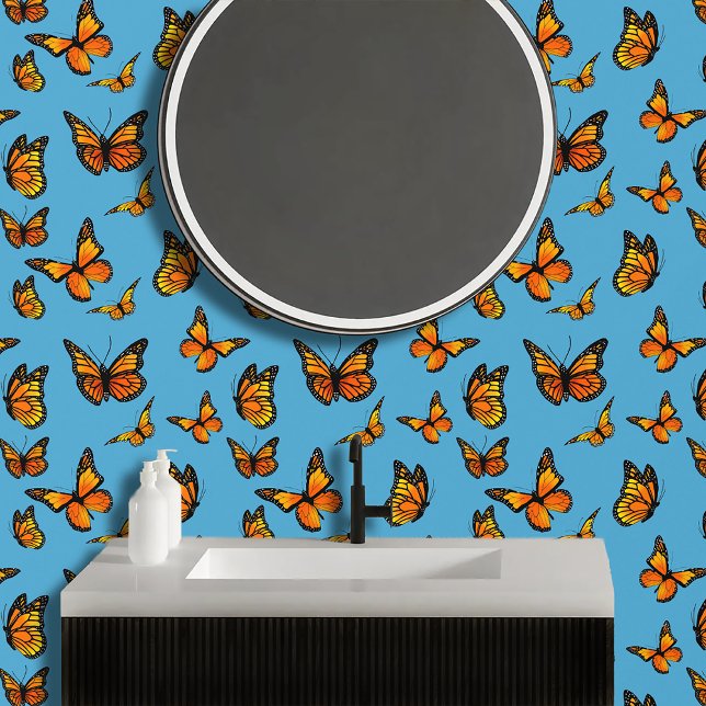 Papel Pintado Monarcas Naranjas azules mariposas (Subido por el creador)