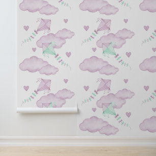 Papel Pintado Moneda rosa muerde nubes corazón niña niñera enfer