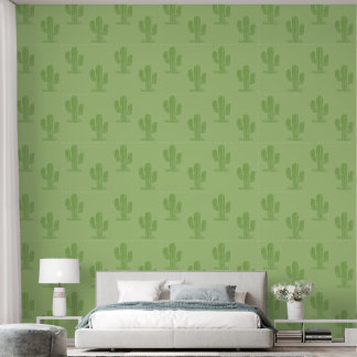 Papel Pintado Mono de jardín de cactus saguaro verde salvia lind