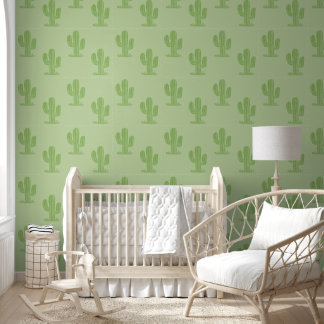 Papel Pintado Mono de vivero de cactus saguaro verde salvia lind