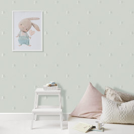 Papel Pintado Monograma Patrón inicial Serene Gris verde