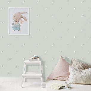 Papel Pintado Monograma Patrón inicial Serene Gris verde