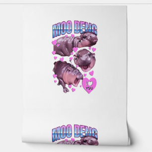 Papel Pintado Moo-Deng Hippo El Famoso Bebé Pigmy Moodeng T-Shi