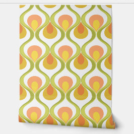 Papel Pintado Mood retro amarillo Naranja verde