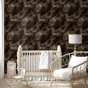 Papel Pintado Moody Agate   Bronze Coffee Brown Golden Taupe