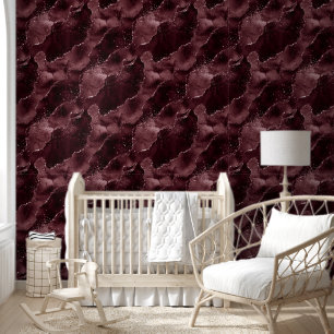 Papel Pintado Moody Agate   Wine Bordeaux Sangria Merlot Maroon