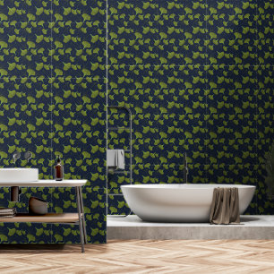 Papel Pintado Moody Gingko Patrón floral azul