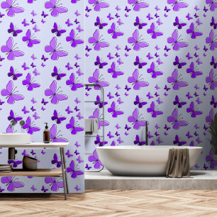 Papel Pintado Morado mágico mariposa flúor Azureish Blanco
