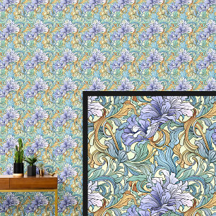Papel Pintado Morado Mauve Green Aqua Yellow Gold Art Nouveau
