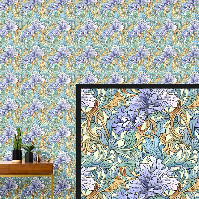 Papel Pintado Morado Mauve Green Aqua Yellow Gold Art Nouveau (Subido por el creador)