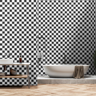 Papel Pintado Mosaico blanco y negro