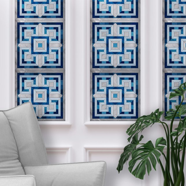 Papel Pintado Mosaico clave griego - Mármol azul y perla (Subido por el creador)