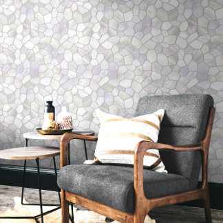 Papel Pintado Mosaico de la Perla Gris Francesa