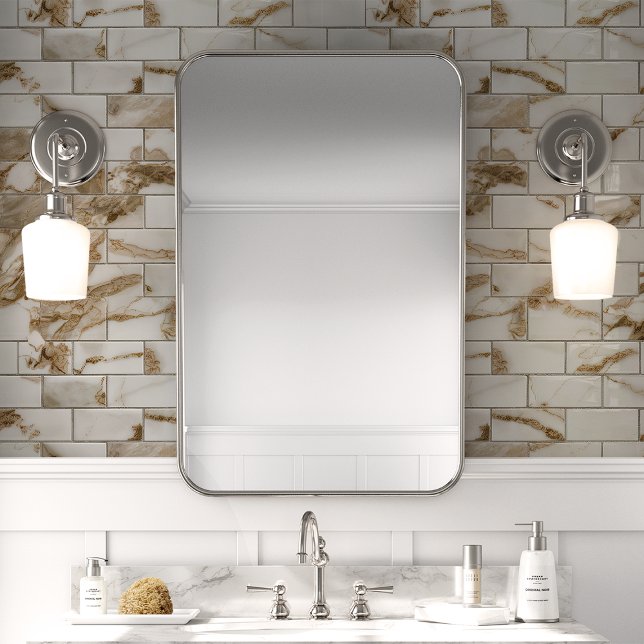 Papel Pintado Mosaico De Metro De Mármol Vestido De Oro (Subido por el creador)