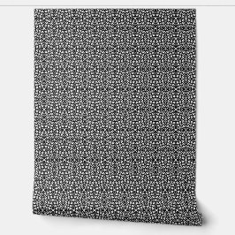 Papel Pintado Mosaico geométrico abstracto blanco/negro a pequeñ