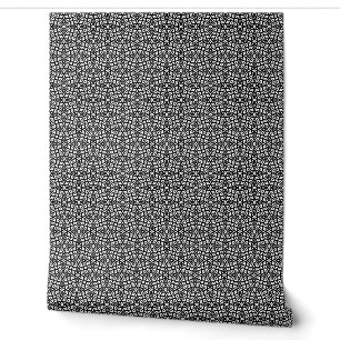 Papel Pintado Mosaico geométrico abstracto en blanco y negro a p