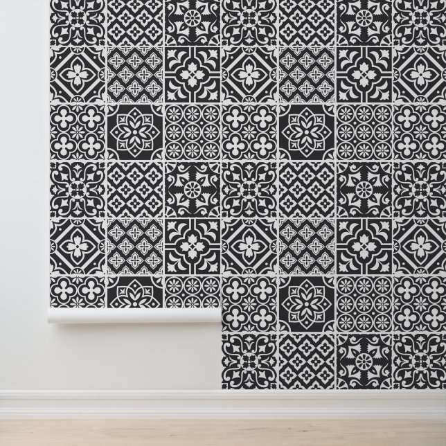 Papel Pintado Mosaico Monocromo Mediterráneo (Solicitud)