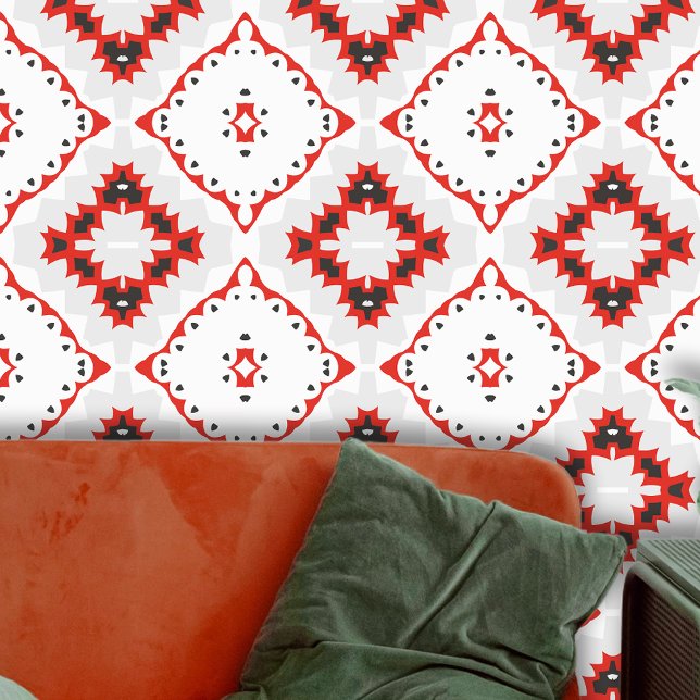 Papel Pintado Mosaico negro gris de luz roja marroquí (Subido por el creador)