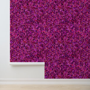 Papel Pintado Mosaico Rosa Púrpura 
