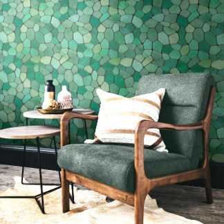 Papel Pintado Mosaico verde marino