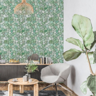 Papel Pintado Mosaico verde pastoral suave