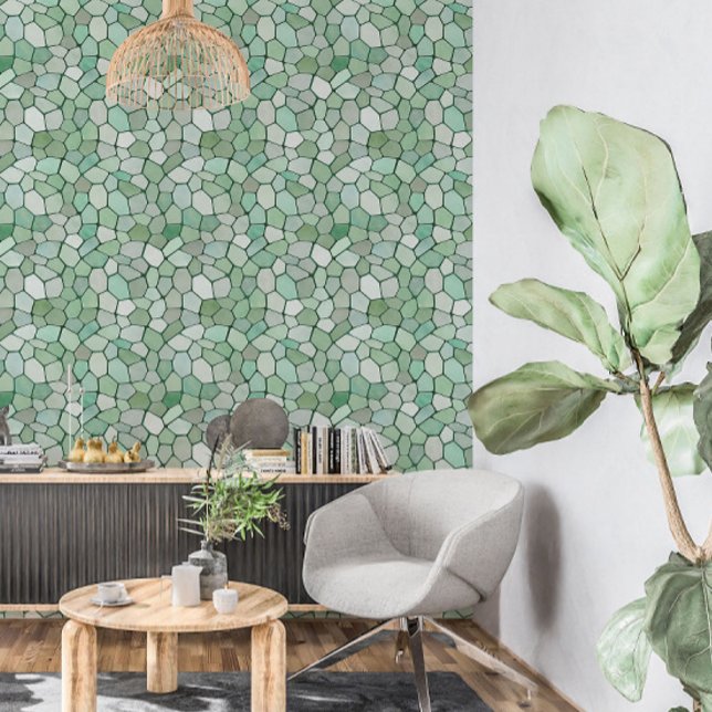 Papel Pintado Mosaico verde pastoral suave (Subido por el creador)