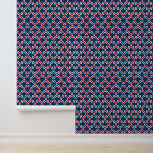 Papel Pintado Mosaicos marroquíes azules y rojos, Entramado, Cua