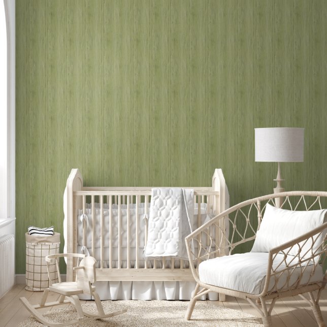Papel Pintado Moss Green Bamboo Wood Grain Look (Niños)
