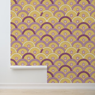 Papel Pintado Motivo de Abanico Art Déco – Diseño de Patrón de C